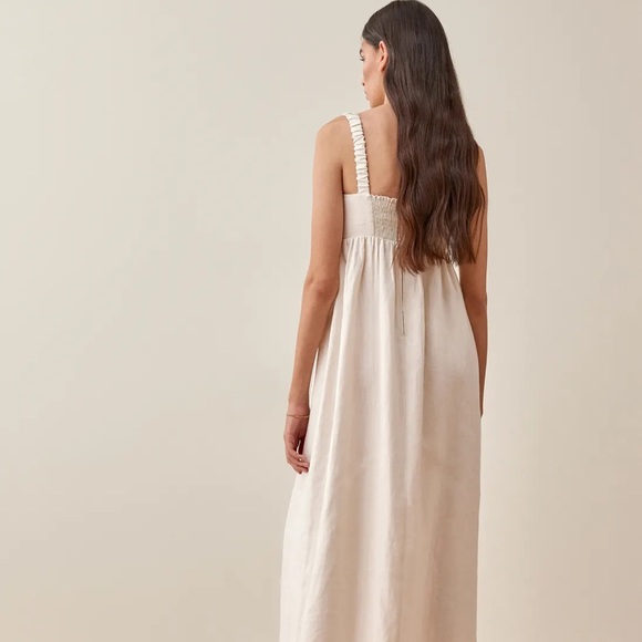 Reformation Tana Linen Dress in Cream - Picture 6 of 8
